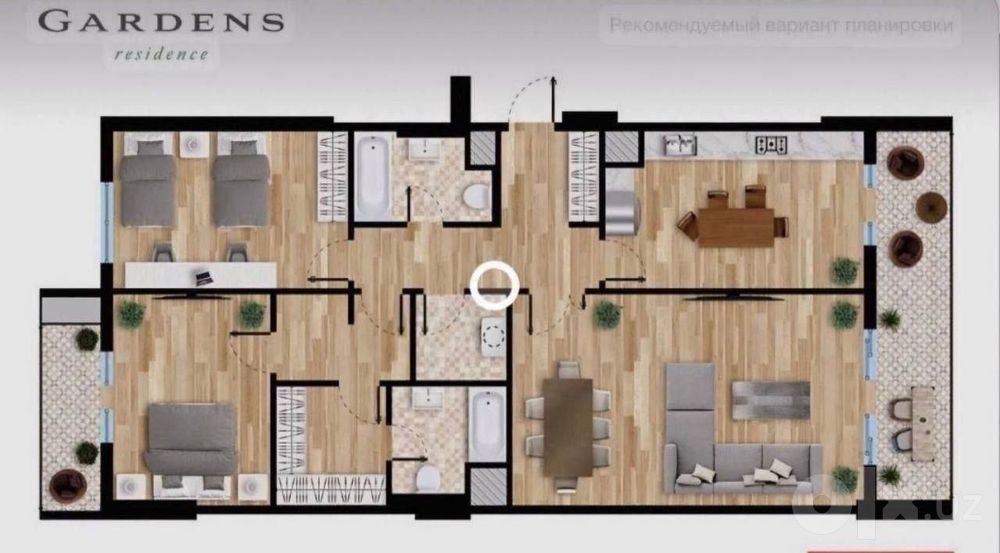 Продается 3в4 ком квартира, ЖК Gardens, ор-р: Tashkent City, 110м²