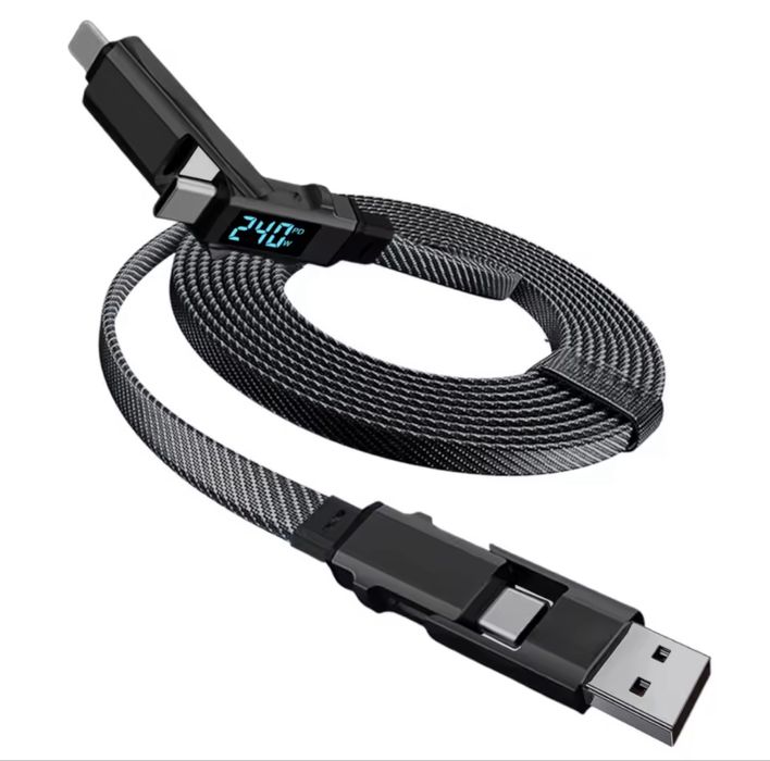 Vand cablu Multi-Interface Fast Charge Usb /Usb-C /Lightning 1M Textil