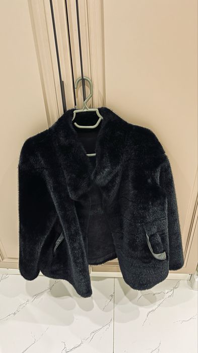 Шуба эко черный