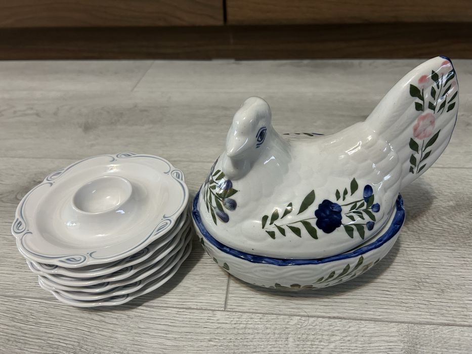 Старинен комплект  сервиз за яйца