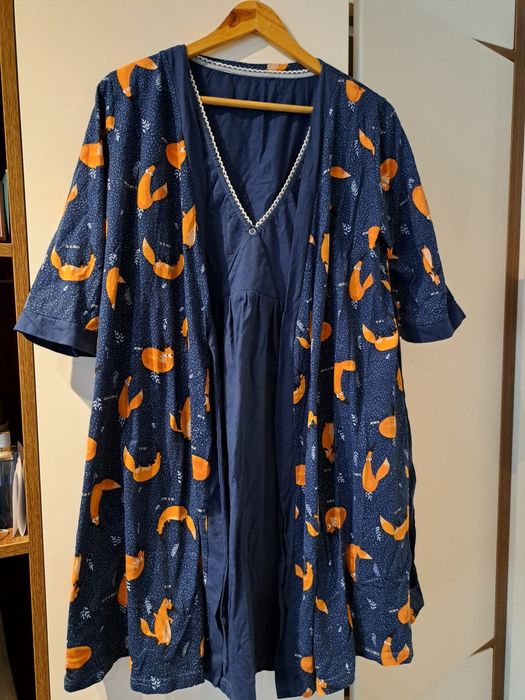 Нощница за бременни/кърмене с халат