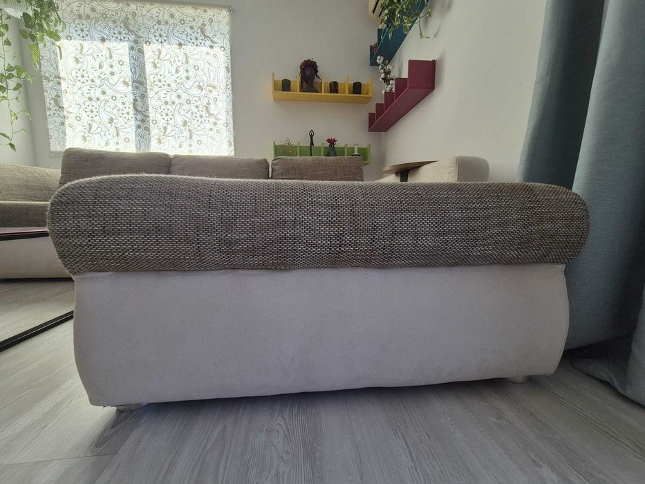 Colțar extensibil Mobexpert, modular, maro-bej