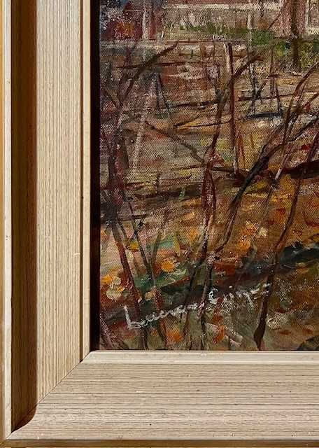 "Vița de vie” INTERESANT-Tablou f VECHI, ulei/pza/lemn semnat 75x55 cm