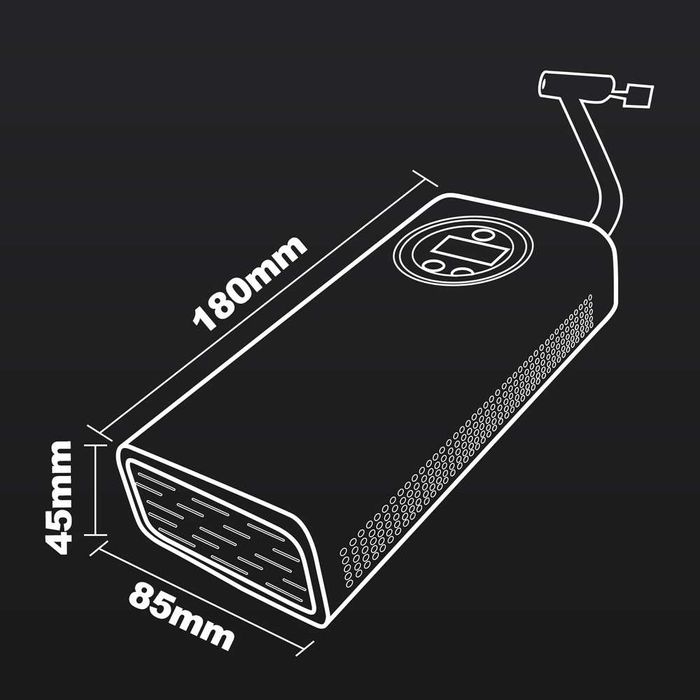 Компресор за гуми с лед дисплей и вградена батерия