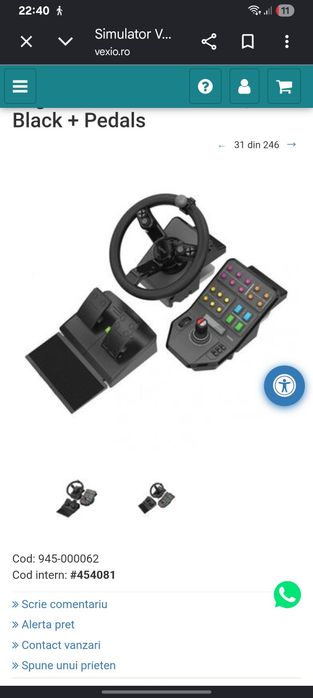 Vând volan logitec