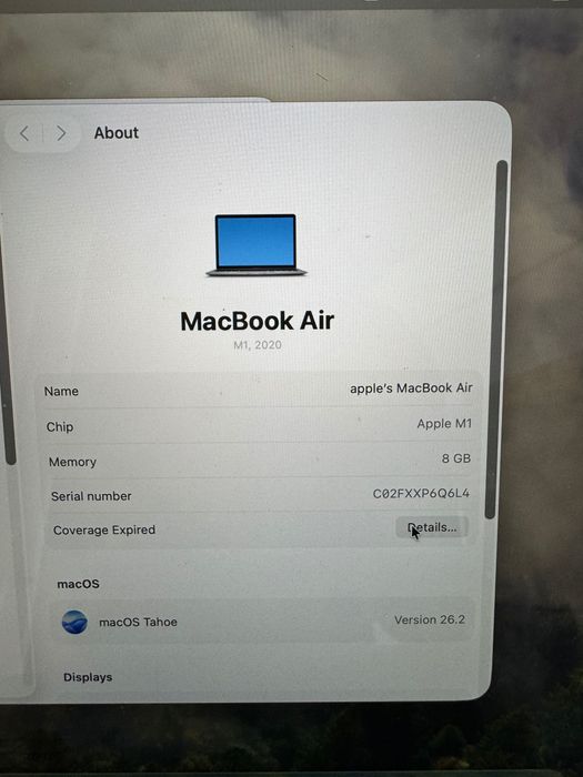 MacBook 13 256 BG M1 2020