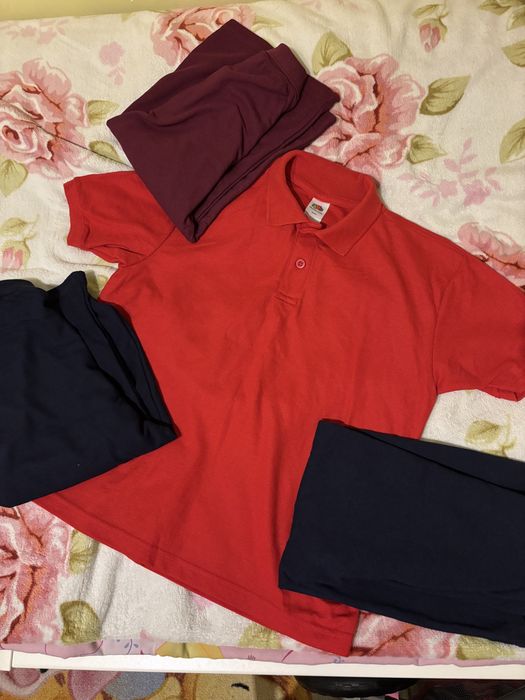 Поло тениски блузи с дълъг и къс ръкав и яка - за училищна униформа