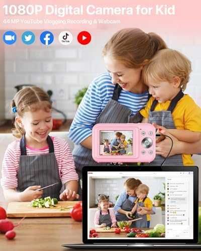 Нова Розова фото камера 1080P 44MP за деца и начинаещи с карта 32GB