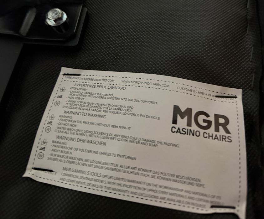 Scaun profesional MGR Casino Chairs Italia – rotativ 360°, foarte solid