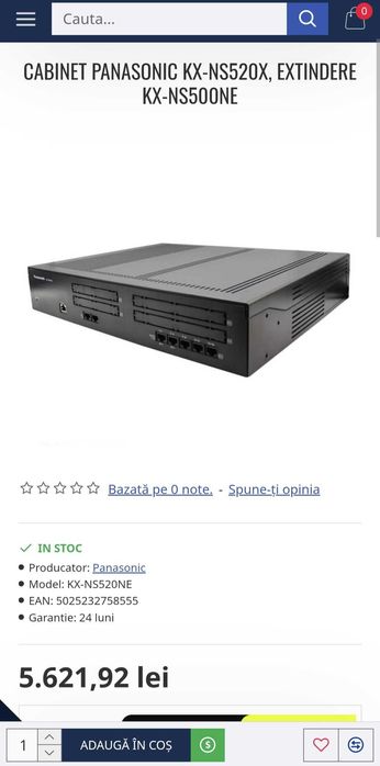 Calitate TOP Centrala Telefonica Panasonic KX-NS 500NE (prod NOU)
