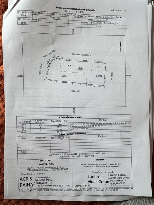 Teren intravilan 3000 mp - 35 m deschidere la stradă Jijila - Tulcea