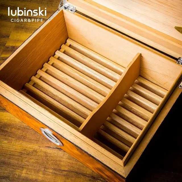 Хумидор, Полирано дърво, Lubinski, 30 пури, Хидрометър и кристален гел