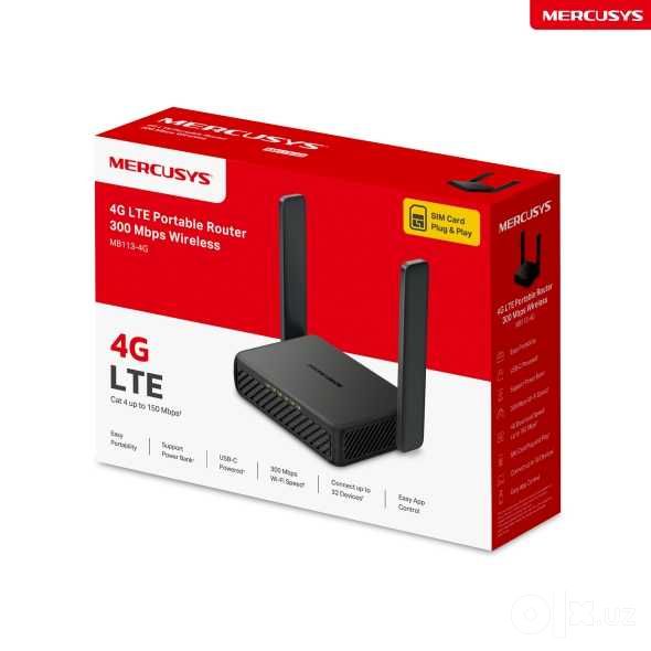 Wi-Fi роутер Mercusys MB113-4G роутер с поддержкой сим карты