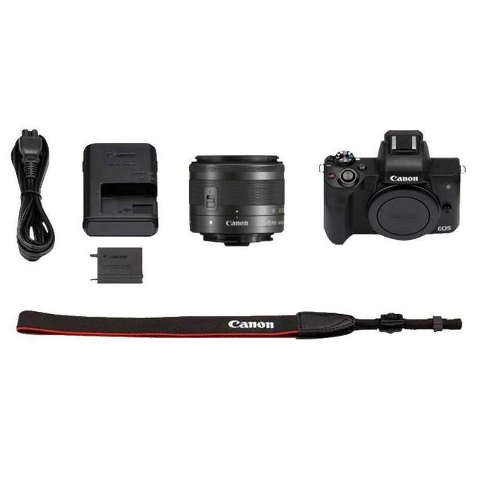 Canon EOS M50 + EF-M 15-45 .Перфектно състояние.Промо цена