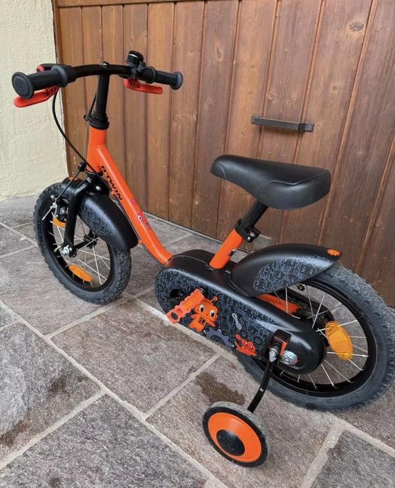 Bicicletă copii B’TWIN (Decathlon) 14”, 3–5 ani, cu roți ajutătoare