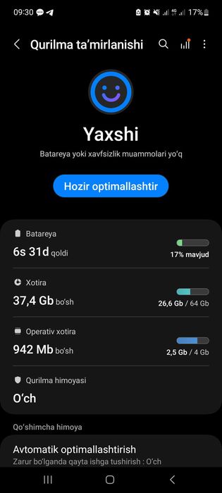 Samsung A51  64/4 sotiladi sroshni