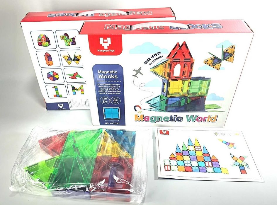 ДВА комплекта - изцяло магнитни Конструктори 60 части 52лв. (2х30)