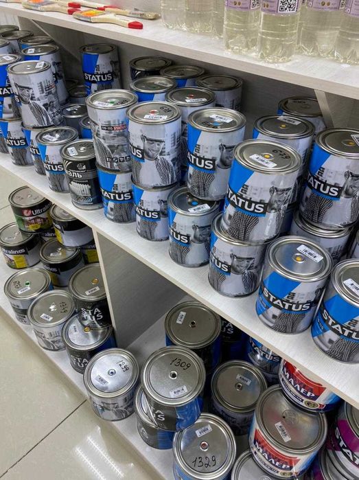 водоэмульсия 1 линия, Эмаль алкидная глянцевая, краска "Статус"