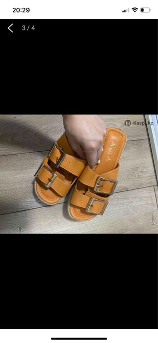 Летние шлепки кожа