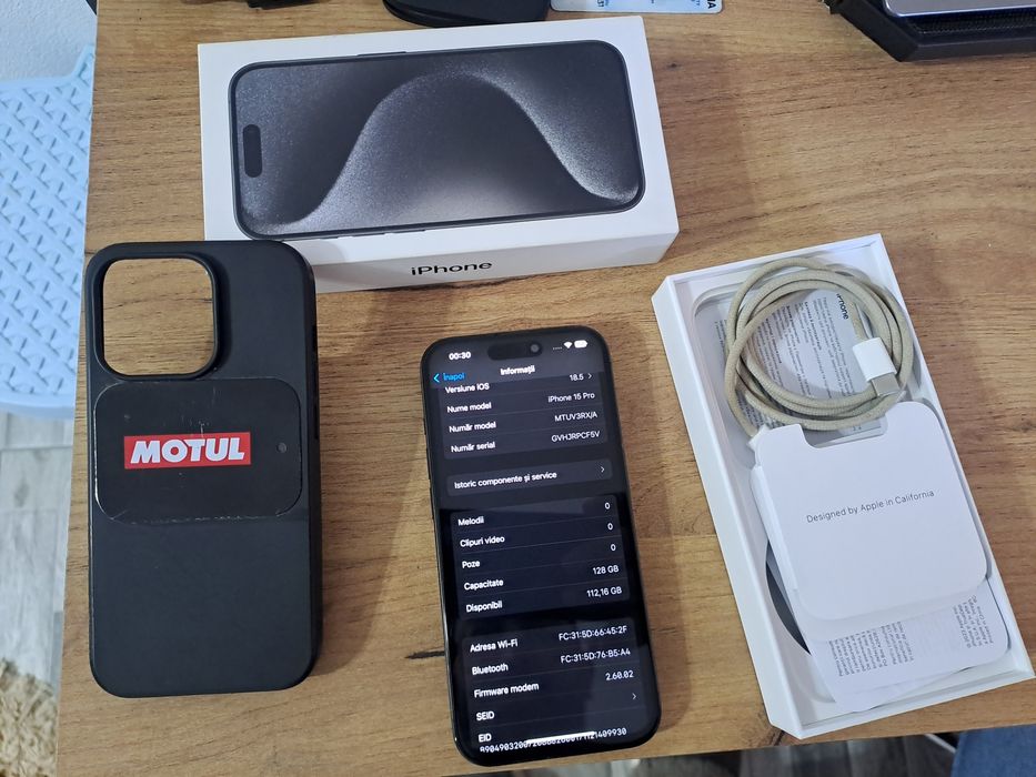 Iphone 15 pro la cutie 128 GB/ schimb cu 16 pro sau Samsung s25 ultra