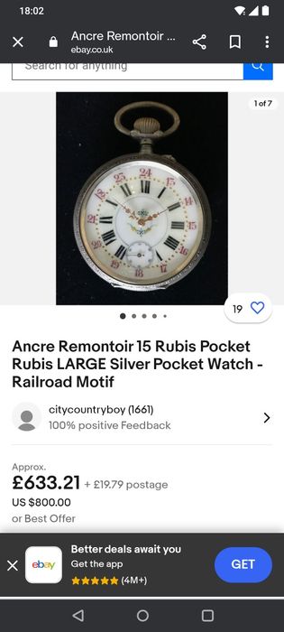 Ancre Remontoir 1860 Argint Integral