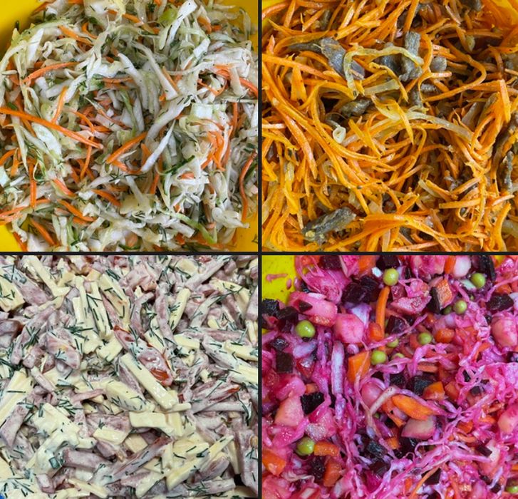 Манты, пельмени, вареники, салаты