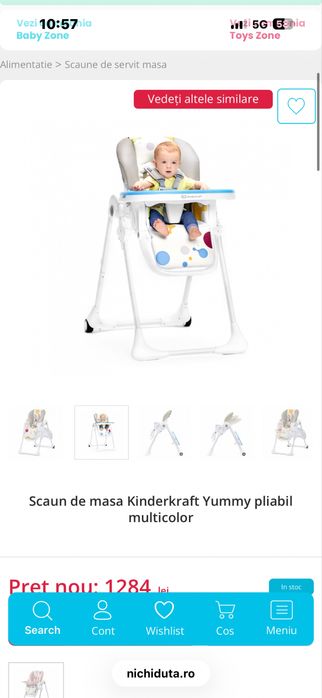 Scaun de masa pliabil Kindercraft