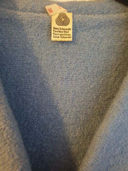 Sacou  cambrat vintage lana albastru deschis