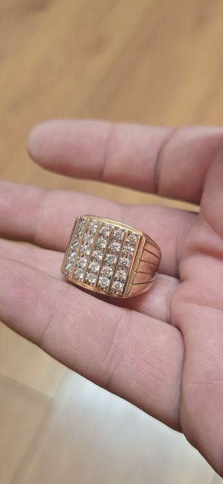 Inel barbatesc aur diamante 1.5 ct