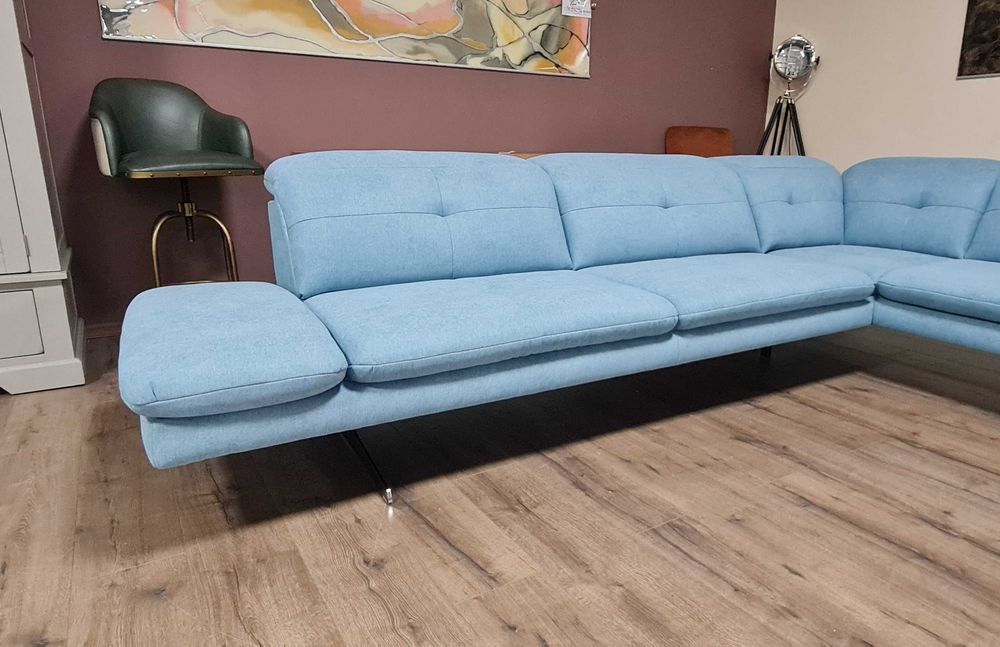 ПРОМОЦИЯ!!! Син ъглов диван от плат "DANA"