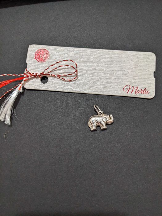 Pandantiv argint elefant cu trompa în sus - nou