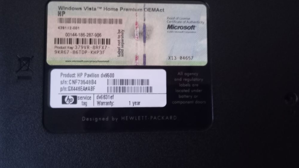 HP pavilion dv9500 defect