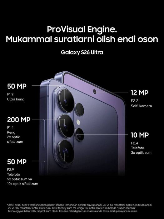 Samsung S26 Ultra 1trb Naqt va Nasiyaga