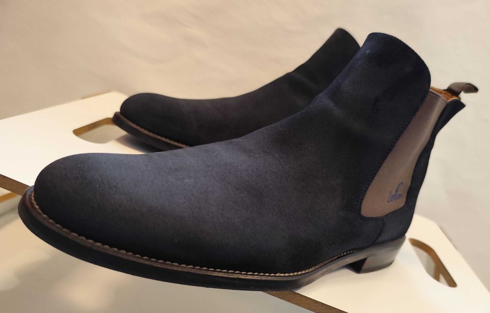 Ghete chelsea 41 lucrate manual Serfan piele naturala moale navy