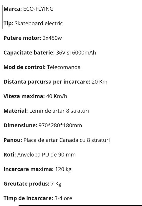 Vând Longboard Electric