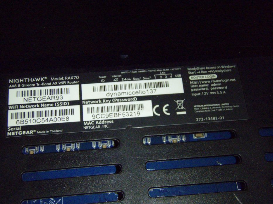 Router wireless Netgear Nighthawk RAX70 AX6600 wifi6