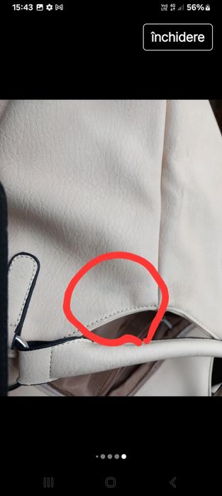 Geanta umar bej+ 1 alba piele