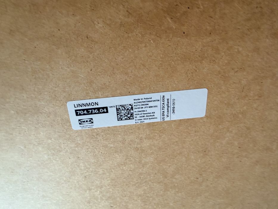 Birou IKEA LINNMON – lemn deschis, picioare gri închis
