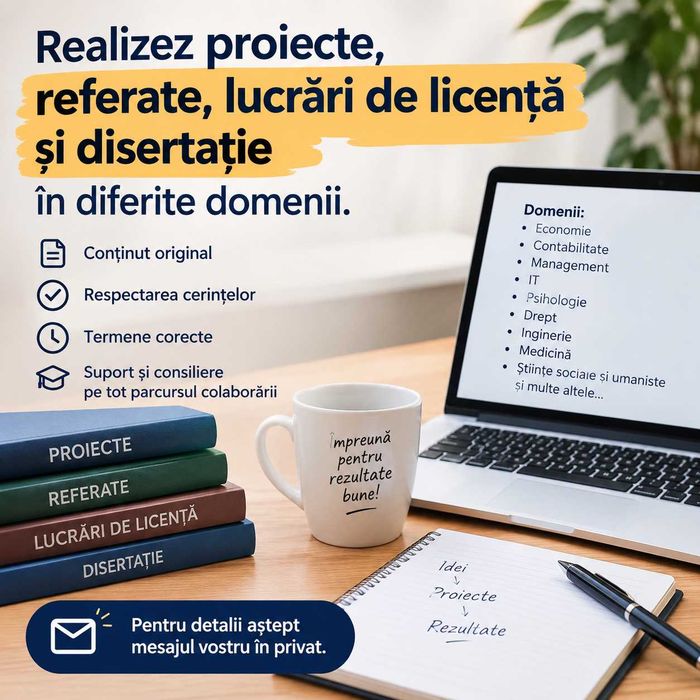 Relizeze proiecte, referate, lucrari de licenta și disertație.