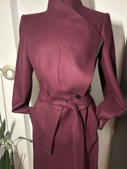 Palton Ted Baker nou cu eticheta, marime 2 ( M) , bordo, lana ,casmir