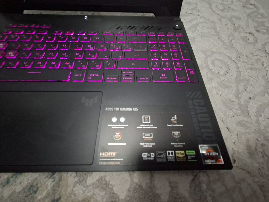 Asus TUF FA507 процессор RYZEN7 7735HS