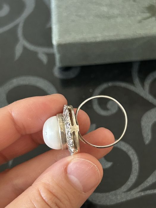 Серьги и кольцо серебро 925 и жемчуг