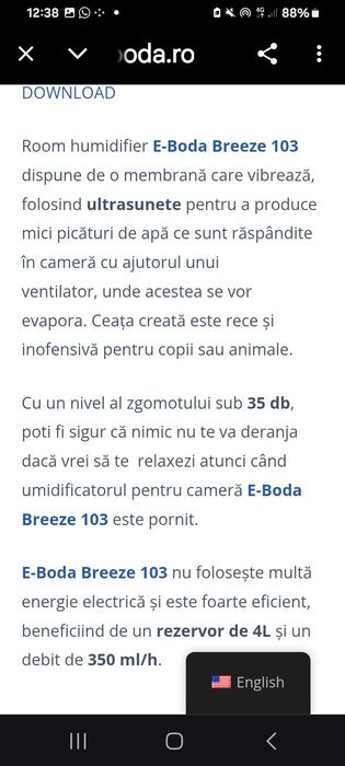 Umidificator  Eboda pentru copii sau animale.