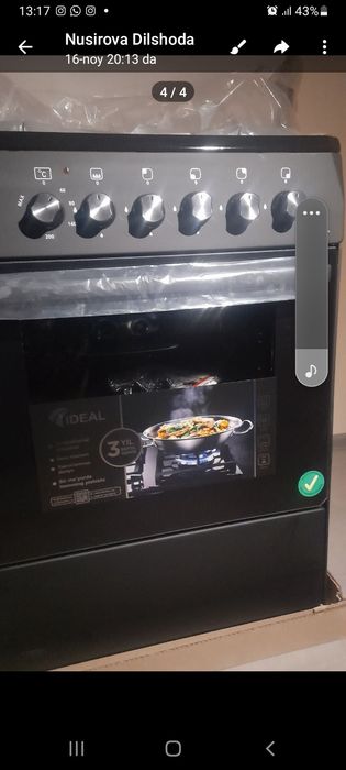 Ideal gaz plitasi yangi ishlatilmagan