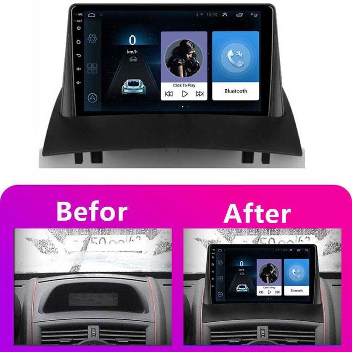Мултимедия за Renault Megane 2 Навигация Carplay Android Auto Waze