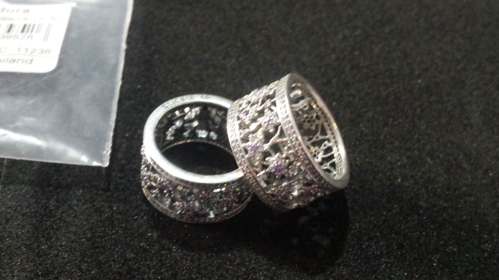 Inel „Nu-mă-uita” din argint 925 cu zirconiu cubic mov și transparent