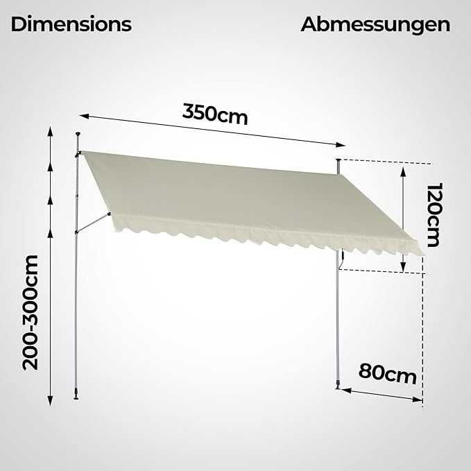 Тента Jago® със скоба - 350x80 см, регулируема по височина