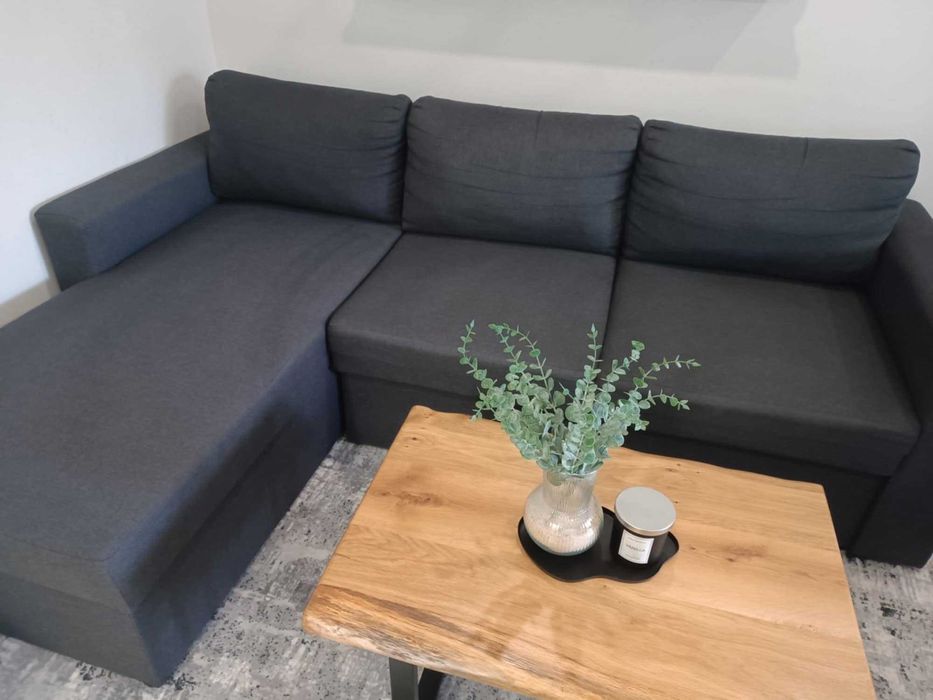 Разтегателен ъглов диван Джъстин-цвят графит