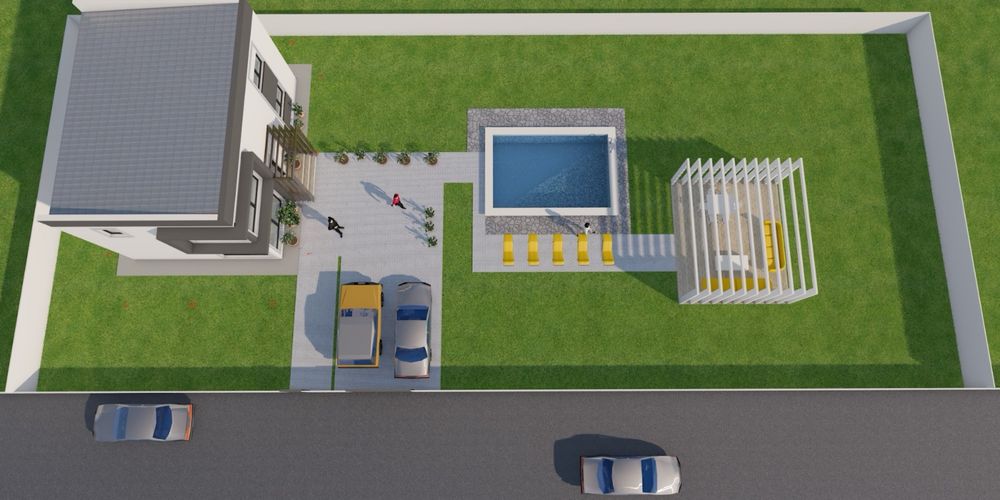 Vila proiect mediteranean 3 camere 2 bai 840 mp curte