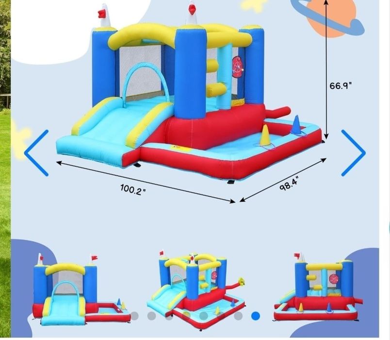 LALAHO castel gontabil cu tobogan pompa inclusa noi nefolosit dimensiu